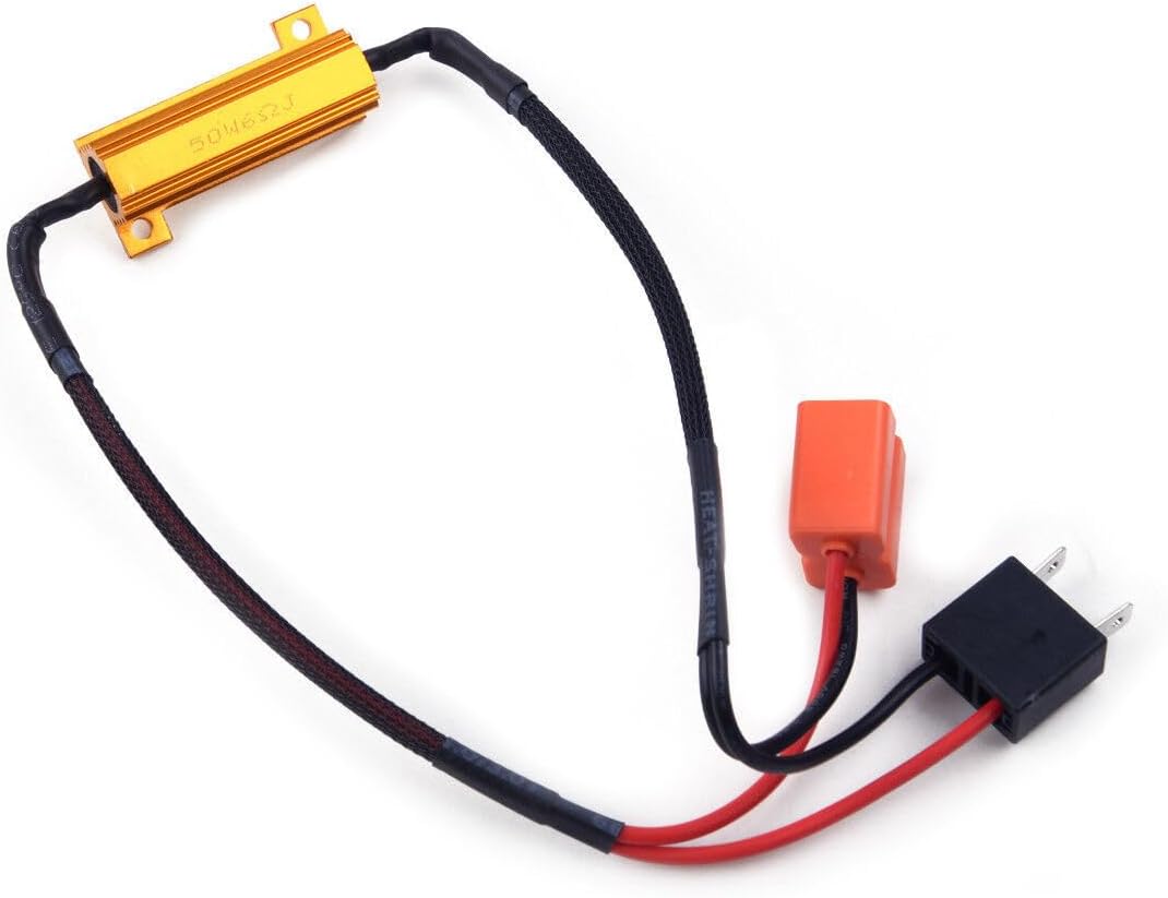 ya 4 8.14 2pcs H7 Headlight Canbus Error Flicker Resistor Canceller Decoder US @