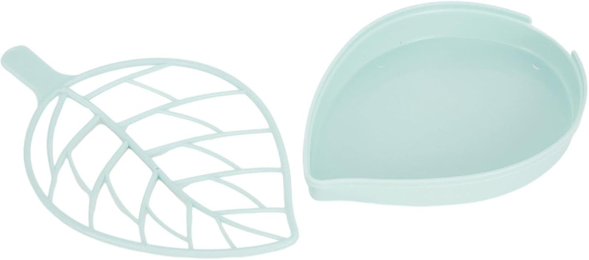 ya 14 9.20 baidi Leaf Design Soap Holder with Double Drain Holes Non Slip Shower Tray 3 Colors-1