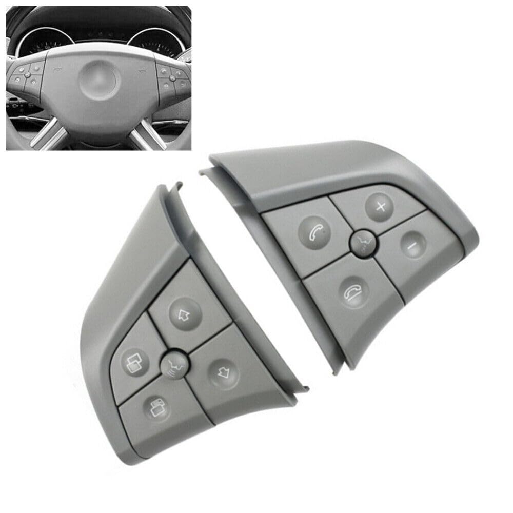 ya 4 8.8 One Pair of Steering Wheel Switch Buttons Gray for Mercedes ML GL Class W164 W251 2006-2009