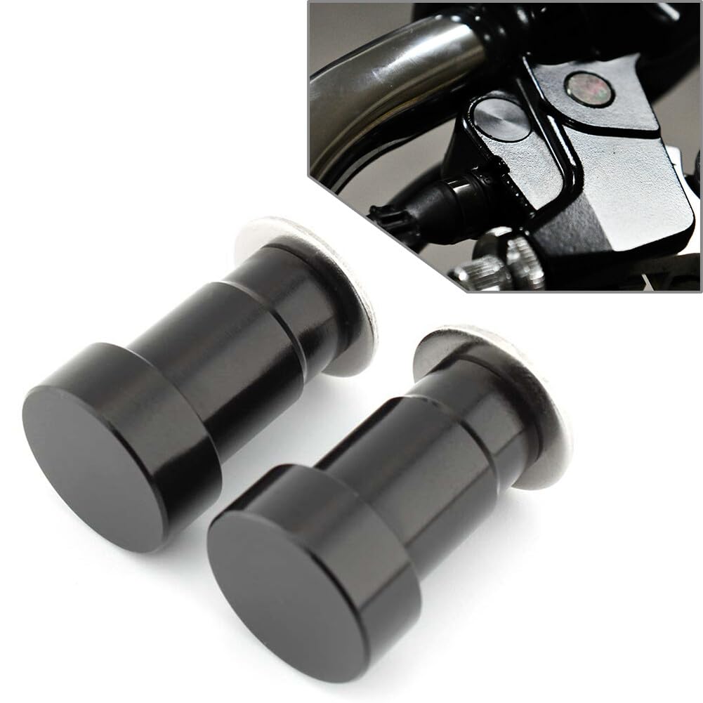 ya 9 10.24 CNC Mirror Hole Caps Cover Fit for Thruxton Pair Aluminum Black Motorcycle