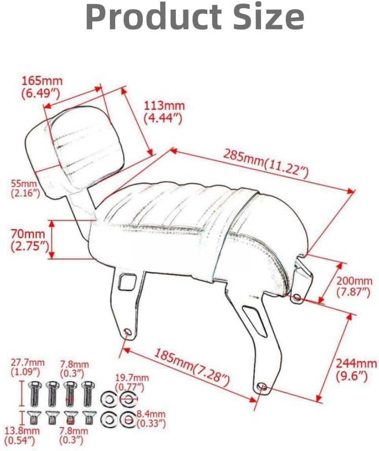 ya 5 8.24 baidi Passenger for SEAT Backrest Sissi Rod Backrest Indian Scout Rocking Chair 2018-2023