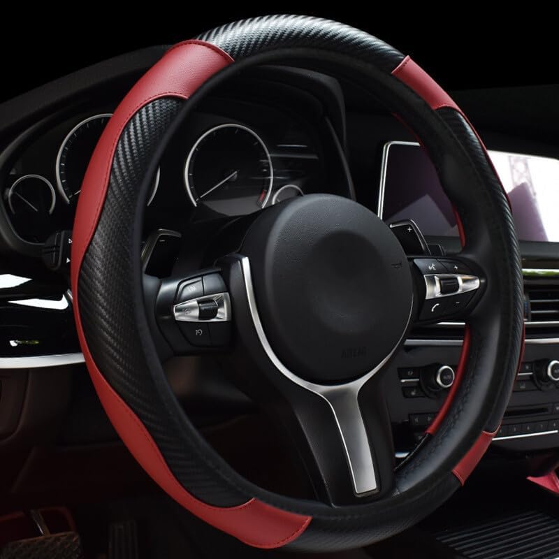 ya 4 8.14 15 inch 38cm Steering Wheel Covers Universal Carbon fiber Stretch