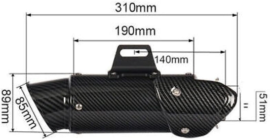 ya 4 8.8.2 Motorcycle Pipe Insert Muffler 51mm Tail Tip Vent Pipe Baffle Silencer