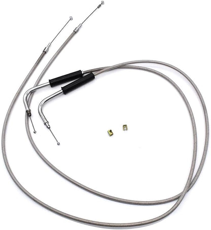 ya 4 8.8.2 42 Stainless Steel Throttle and Idle Cable Set for Harley-Davidson 56579-02A