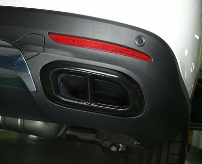ya 6 8.14 Black ABS Car Exhaust Muffler Tail Pipe Trim For Benz GLC GLE GLS X253 W167 2020