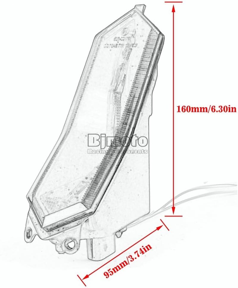 ya 7 8.24 baidi Smoke LED Brake Tail Light Turn Signal for Yamaha R6 17-22,R1/M/S 15-22,R7 22-23