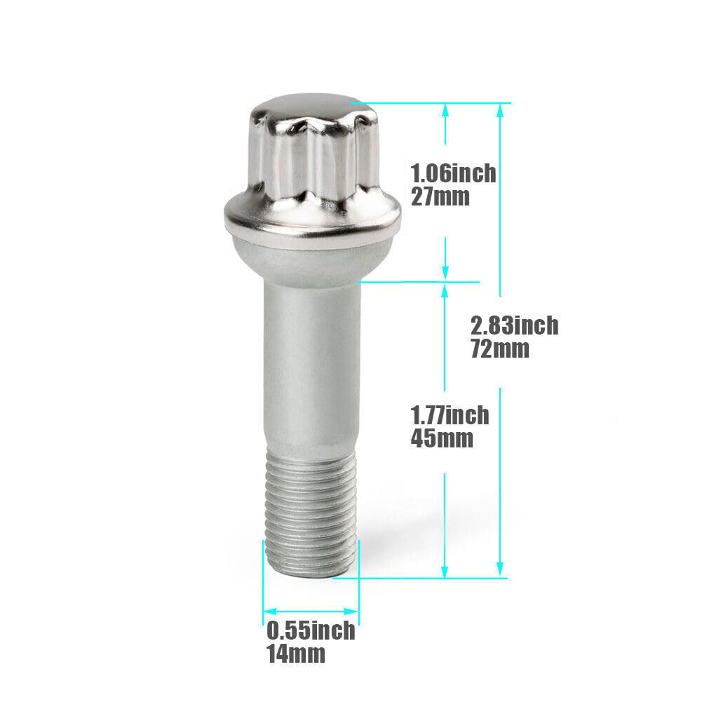 ya 5 8.10 5X for Mercedes Stainless Steel Wheel Lug Bolt 2 5/8 W164 W166 X204 0009905407
