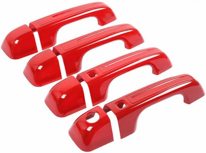ya 2 8.15 for Dodge for Ram 1500 2018-2021 Hight Edition Exterior Door Handle Cover Trim Red 