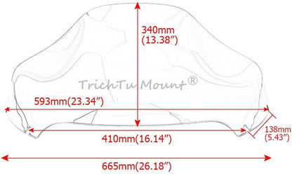 ya 23 10.7 baidi 13 Wave Windshield Windscreen Smoke for Harley Road Glide FLTRX FLTR 2015-2023