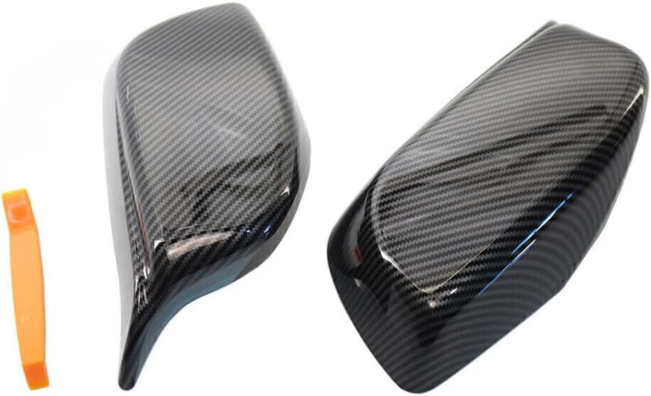 ya 11 9.14 baidifor BMW 5 6 Series 03-2010 Carbon Fiber M Style Side Rearview Mirror Cover Caps