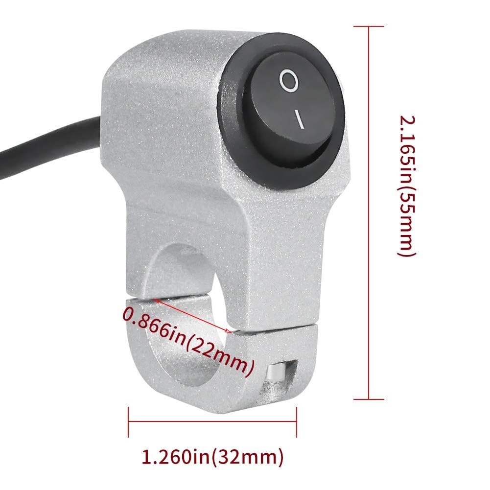 ya 12 10.8 zhengce 12V Motorcycle Switch Handlebar 22mm Switch Button Switch for Fog Lights Br