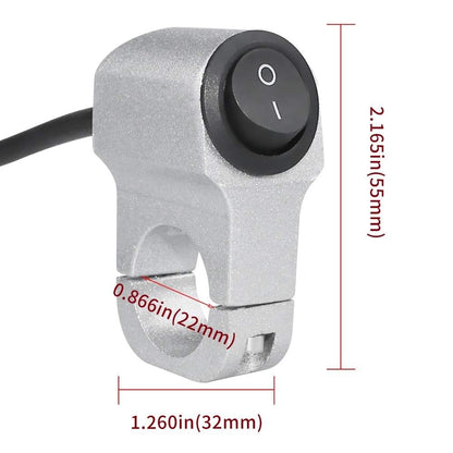 ya 12 10.8 zhengce Silver 12V Motorcycle Switch Handlebar 22mm Motorcycle Switch On/Off Button