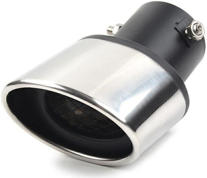 ya 6 8.14 Sliver Universal Car Bent Rear Pipe Tail Muffler Tip Round Accessories