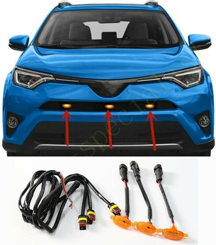 ya 14 9.20 zhengce for Toyota RAV4 2016-2018 Front Grille LED Light Raptor Style Grill Cover-1