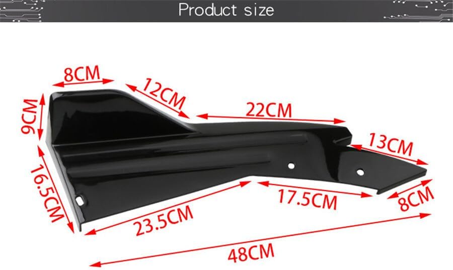 ya 2 8.15 2PCS Car Black Carbon Fiber Look Rear Bumper Lip Side Splitter Diffuser Spoiler