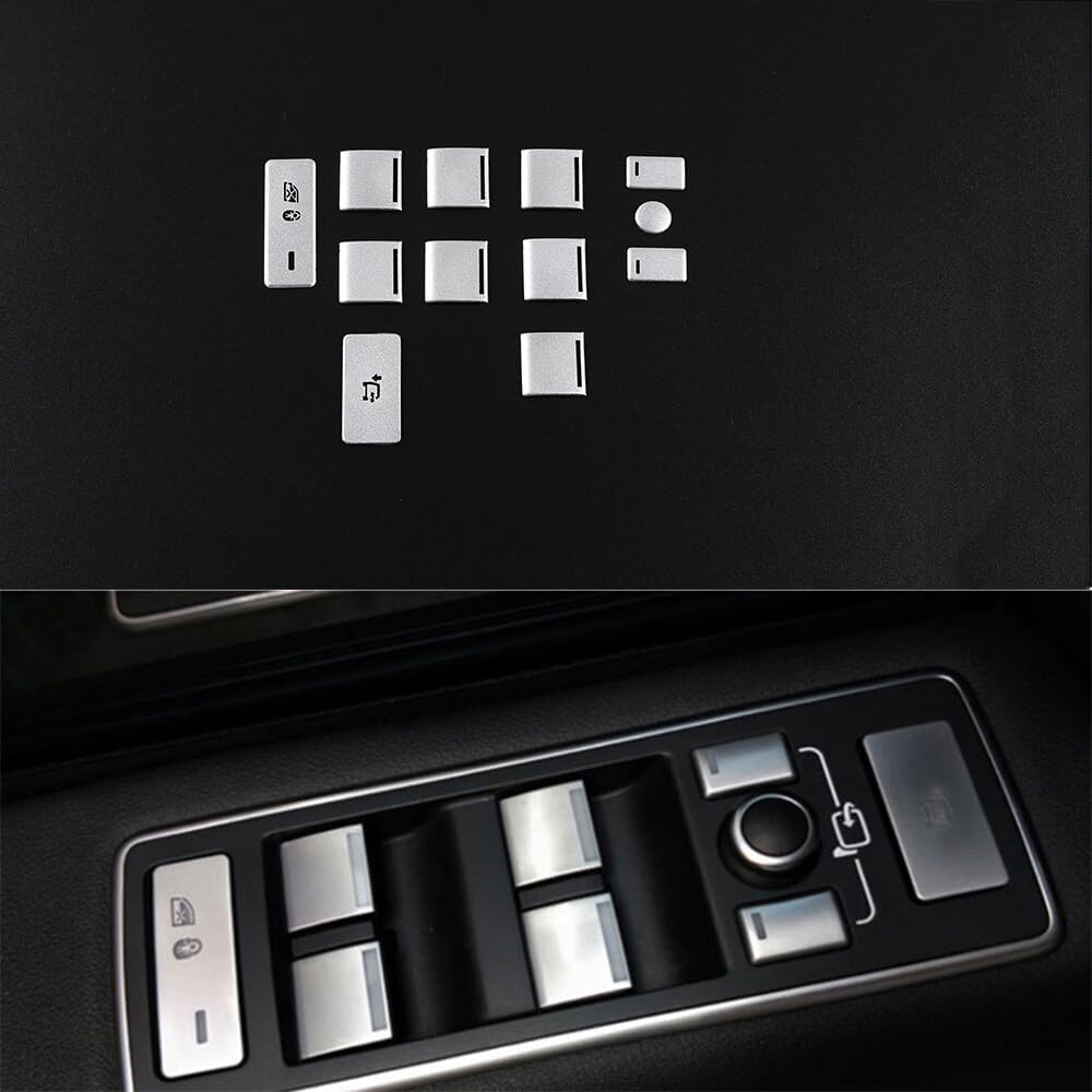 ya 12 10.8 baidi Silver alloy window lift switch button sticker for LR for Range Rover Vogue 2013-2017-
