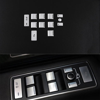 ya 12 10.8 baidi Silver alloy window lift switch button sticker for LR for Range Rover Vogue 2013-2017-