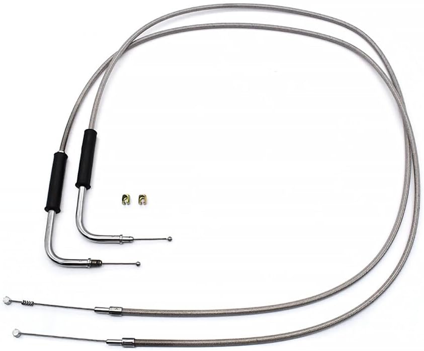 ya 4 8.8.2 42 56579-02A Stainless Steel Throttle & Idle Cable Set for Harley-Davidson