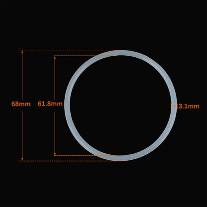 ya 13 9.15 baidi 10X Silicone O-Rings, 68mm OD, 61.8mm ID, 3.1mm Width, Seal Gasket White