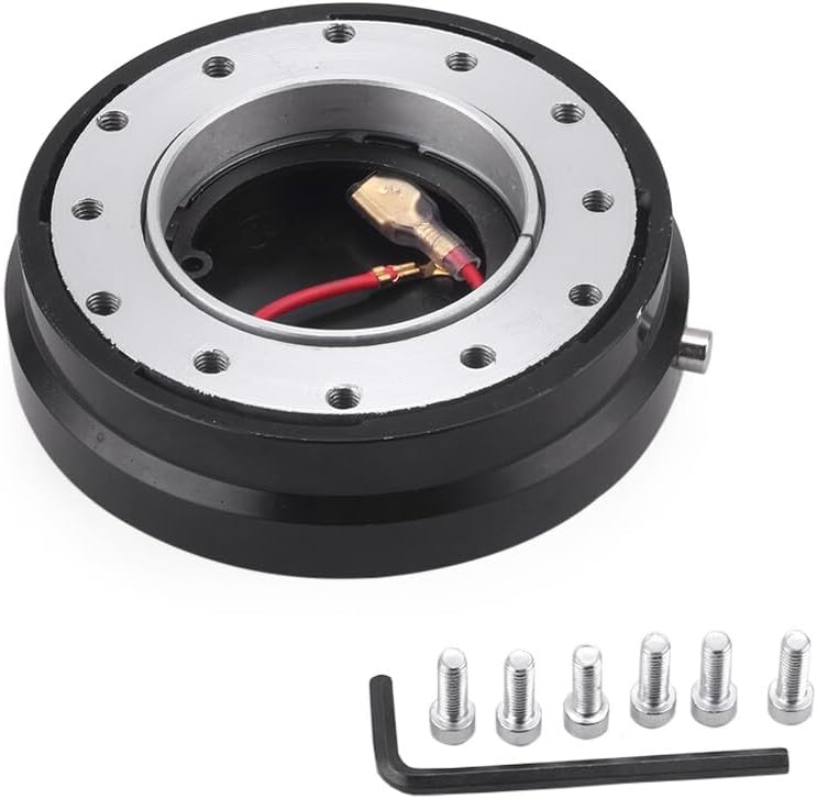 ya 12 10.8 baidi 6 Hole Steering Wheel Quick Release Hub Racing Adapter Snap Off Bolt Silver