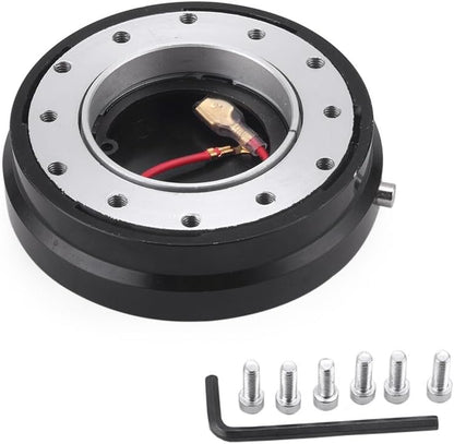 ya 12 10.8 baidi 6 Hole Steering Wheel Quick Release Hub Racing Adapter Snap Off Bolt Silver