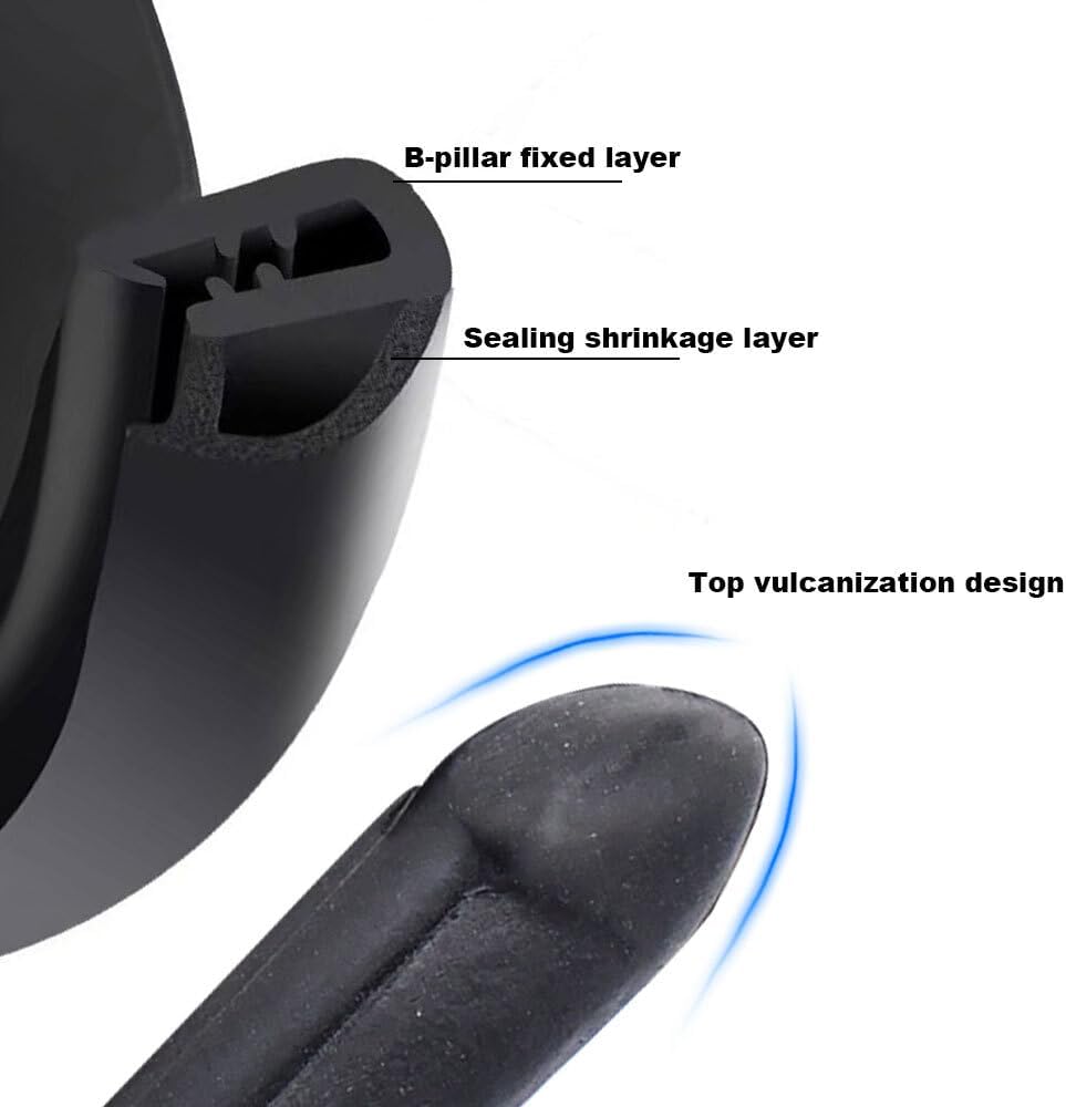 ya 5 8.24 baidi 2X for Hyundai Accessory Car Door B Pillar Rubber WeatherStrip Seal Edge Molding