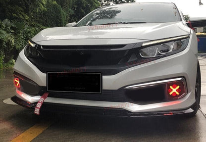 ya 7 8.24 baidi 2 * LED white front fog light and red daytime running light suitable for Honda 2016-2021 Civic