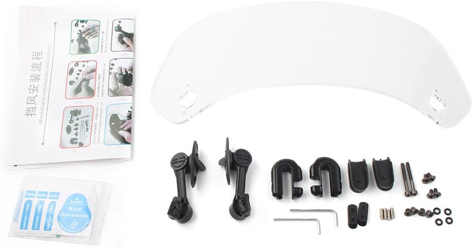 ya 2 8.15 Adjustable Windshield Clip On Extension Spoiler Wind Deflector For Motorcycle