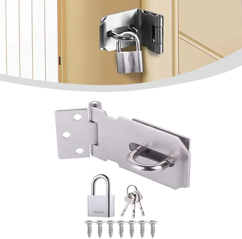 ya 26 10.21 baidi Reliable Stainless Steel Lock Set with Padlock and 3 Keys for Easy Access