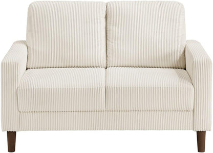 ya 28 10.13 baidi 1pc Solid Wood Modern Contemporary Loveseat - Beige Corduroy Upholstered,Be