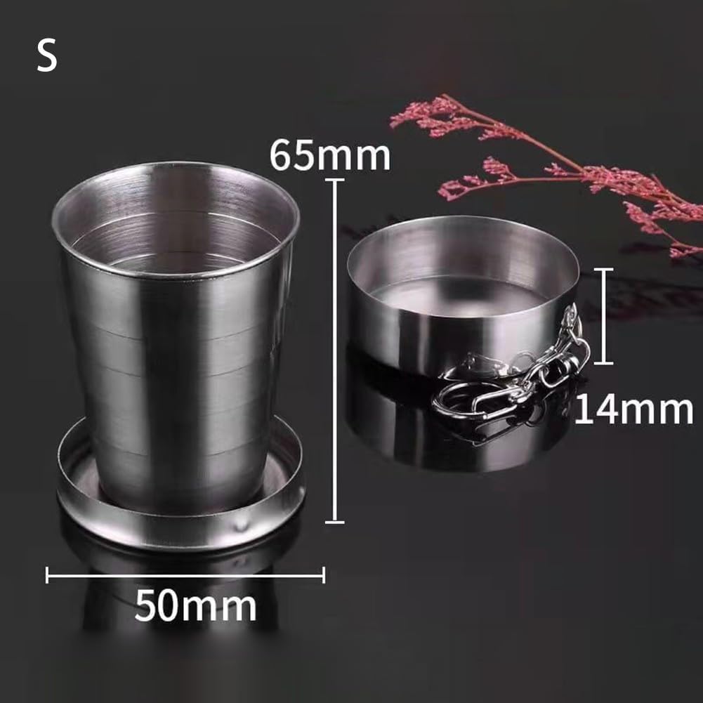ya 14 9.20 baidi Lightweight 304 Stainless Steel Folding Mug for Camping and Hiking Trips-1