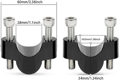ya 13 9.15 baidi 28mm 1-1/8 Handlebar Riser Adapter 3/4Bar Clamp for Suzuki DL 1000 /XT V-Strom