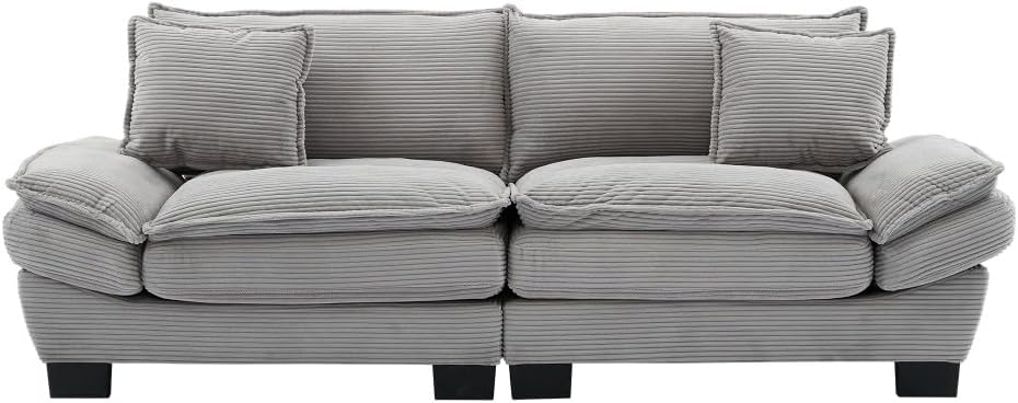 ya 28 10.13 baidi Corduroy Sofa Sleeper Loveseat Light Grey - Pillows for Living Room