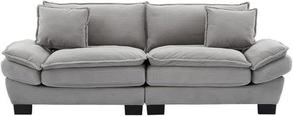 ya 28 10.13 baidi Corduroy Sofa Sleeper Loveseat Light Grey - Pillows for Living Room