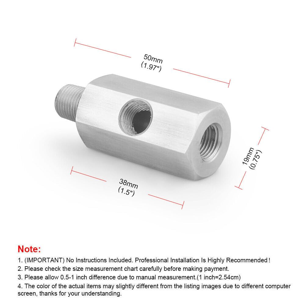 ya 5 8.10 1/8 NPT Female Oil Pressure Sensor Tee to 1/8 NPT Male Adapter Supply Feed Line