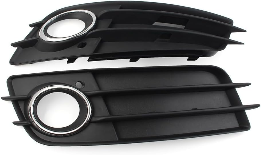 ya 9 10.24 Front Bumper Fog Light Grille Cover W/Chrome Ring for Audi A4 B8 S4 2008-12 cl