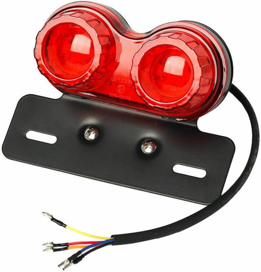 ya 4 8.10 Motorcycle LED Tail Light Indicator Brake Light Rear Lamp Number Plate 3 in 1
