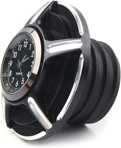 ya 4 8.10 Motorcycle Billet Aluminum Gas Cap Fuel Tank Cover with Watch For Harley