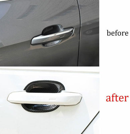 ya 5 8.10 for Audi A4 A5 2017-21 Carbon Fiber Outside Door Bowl Cup Molding Cover Trim 4P