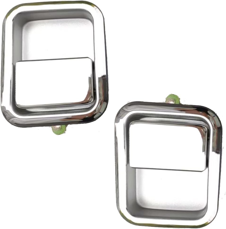 ya 2 8.15 Pair of Exterior Door Handles for 97-2006 for Jeep Wrangler (TJ) Front Chrome Metallic Z
