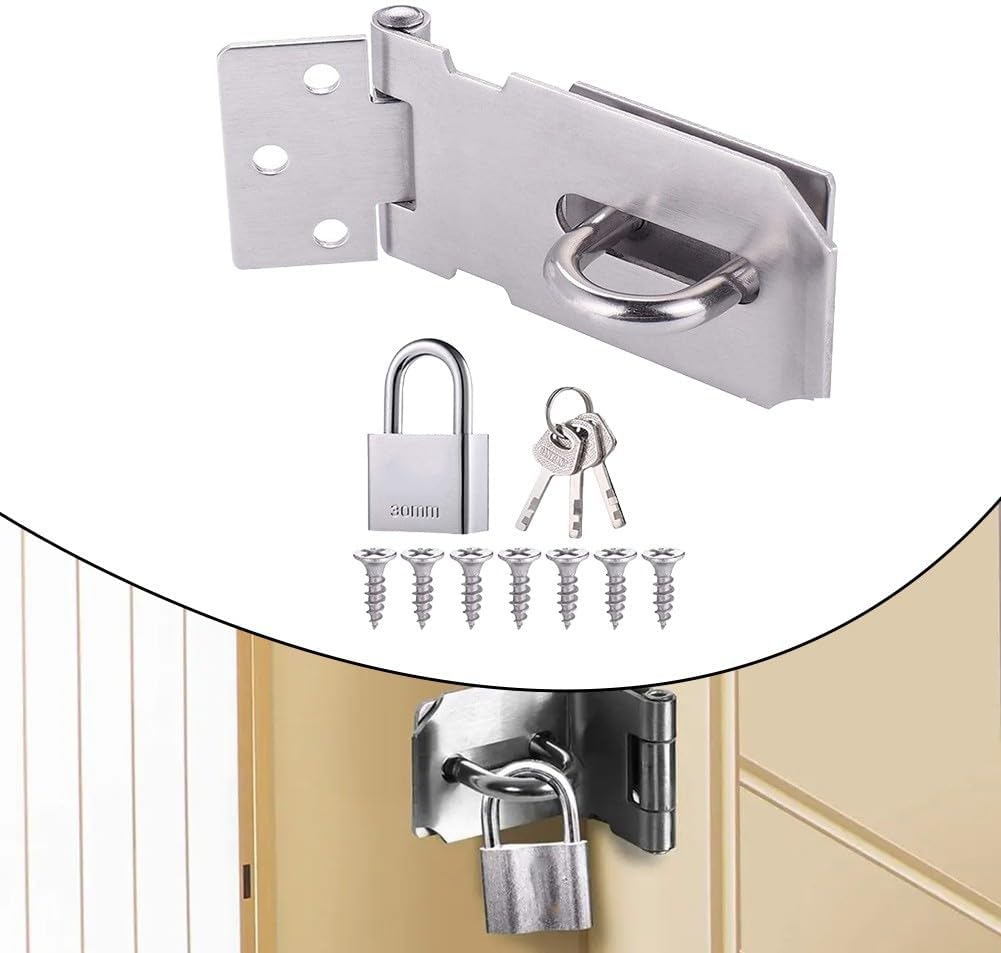 ya 26 10.21 baidi Reliable Stainless Steel Lock Set with Padlock and 3 Keys for Easy Access