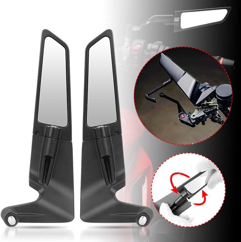 ya 2 8.15 Fixed Wing Rear View Mirrors for Yamaha MT01 MT03 MT07 MT09 MT10 MT15 FZ09 FJ09