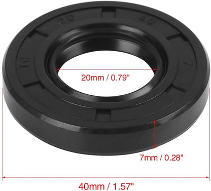 ya 4 8.8.2 20mm x 40mm x 7mm Rubber Double Lip TC Type Oil Shaft Seal