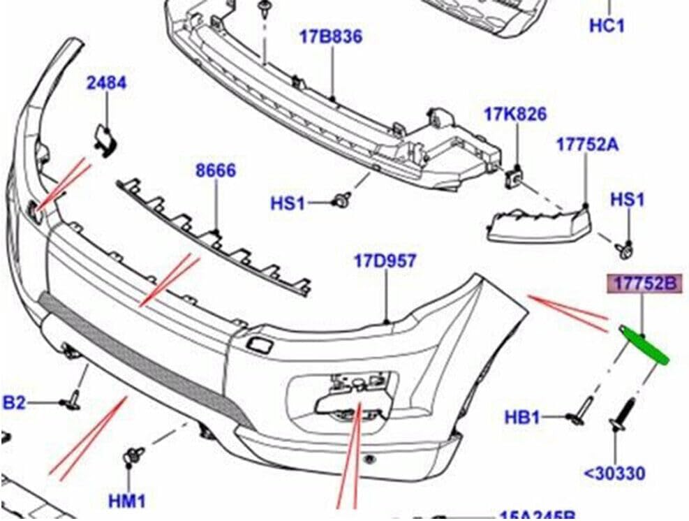 ya 2 8.15 Front Bumper Mount Bracket for Land Rover for Range for Rover Evoque 2010-2018 LR034222