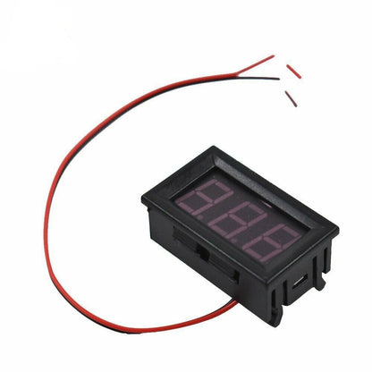 ya 16 10.20 baidi 3-Digit Voltage Display Panel for Motorcycles, Featuring 3 LEDs and a DC 4.5-30V Output.
