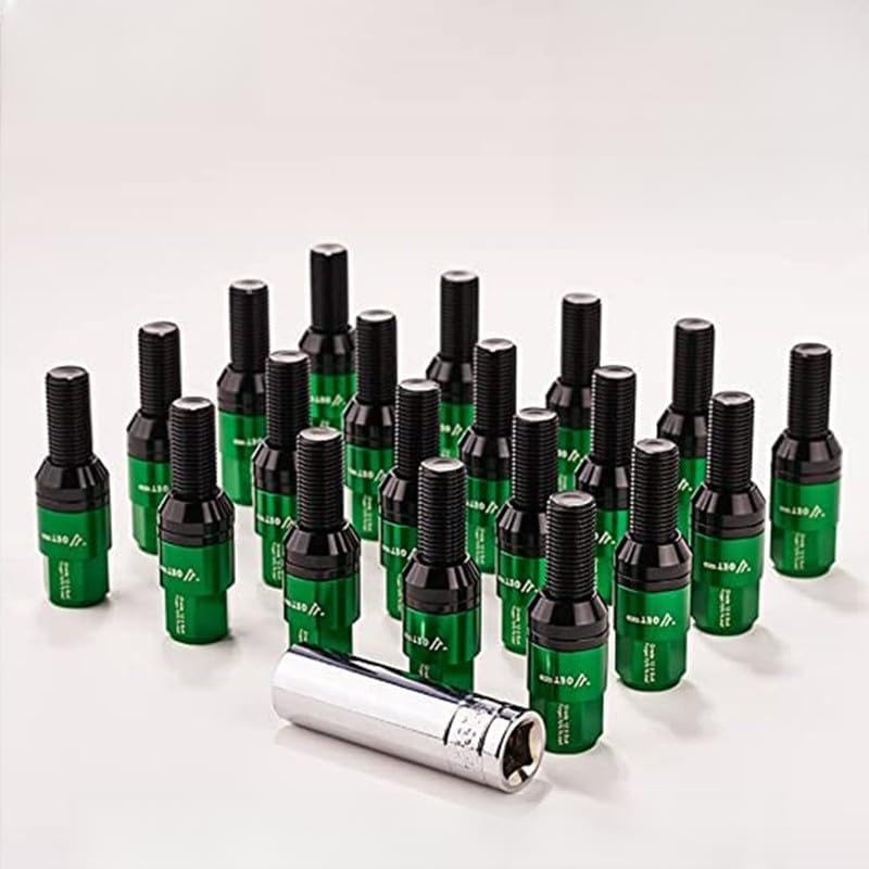 ya 10 9.16 baidi 20x M14x1.25 Wheel Lug Bolt 35mm Shank Cone for SEAT Stud for Most Aftermarket Green