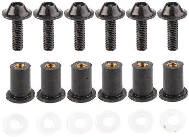 ya 23 10.7 baidi Windscreen Windshield Bolts Screw Fixing Kit Fit for Honda CBR250 300 650 900 Black