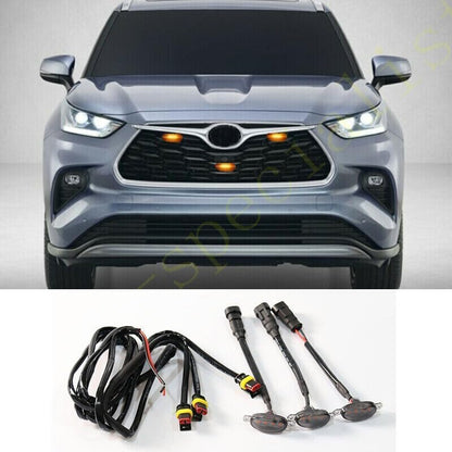 ya 14 9.20 zhengce for Toyota Highlander 2020-2021 Front Grille Smoky LED Light Raptor Style-1