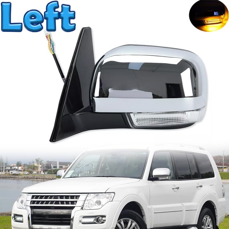 ya 11 9.14 baidiLeft Side Door Mirror With Light 10 PIN for Mitsubishi for Pajero Montero 2006-2021