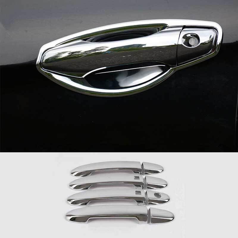 ya 4 8.8.2 Glossy Chrome Outside Door Handle Protectors 8 Pieces for Hyundai Santa Fe 13-2018